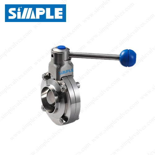1" Weld Sanitary Butterfly Valve Silicone Sealing Stainless Steel 304 