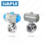 Air Actuated Sanitary Butterfly Valve with Horizontal Actuator