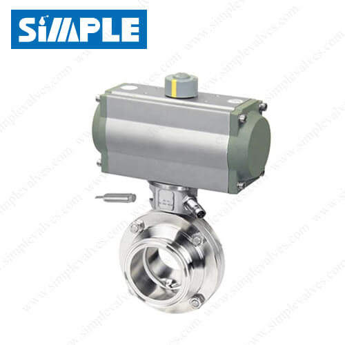 Sanitary Pneumatic Butterfly Valve with Horizontal Actuator + Proximity Switches